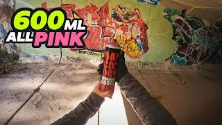 Graffiti in the Tunnel: Pink and Neon Explosion