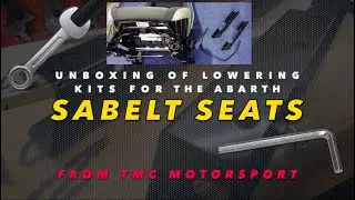Unboxing of lowering kit for Abarth Sabelt seats.
