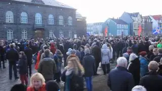 Protest in Iceland february 26 2014 , parliament building Reykjavik