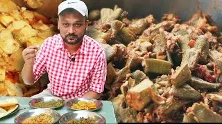 Street Food in Old Karachi | Aalo ki Bhujya, Bhindi, Palak, Mash ki Dal | Pakistani Vegetarian Food