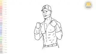John Cena muscle drawing | Hollywood actor drawings | How to draw John Cena  step by step