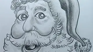 Santa close face drawing in pencil shade. Artist pradip pal Tutorial ❤️Suryadeep art gallary.
