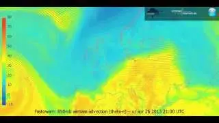 Fastowarn, airmass advection: continental europe