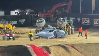 Monster jam truck crashed recovery #trendingnow #qatarevents #visitqatar #قطر #middleeast #qatar