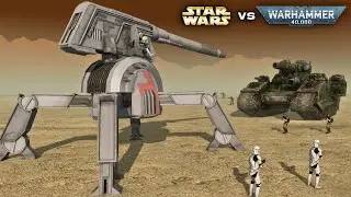 STAR WARS vs WARHAMMER 40K - Clone Troopers vs Imperial Guard (4K)