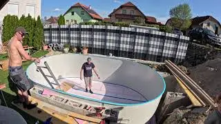 Poolbau - Pool aufbauen &bdquo;Zeitraffer&ldquo; Tag 7