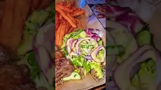 Smoky Boys Steak & Sweet Potato Fries 🥩🍟🥛 #steak #medium mediu