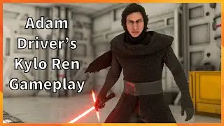 Adam Driver's Kylo Ren Gameplay Star Wars Battlefront 2