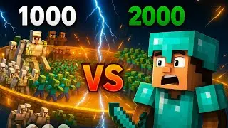 ⚔️ I Created a Floating GOLD Stadium for 1000 IRON GOLEMS vs 2000 ZOMBIES!.
