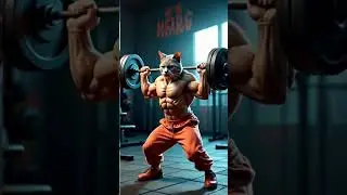 Epic Muscle Cat Lifting Weights#kidsvideo #cat #cutecat #funnycat #MuscleCat #WorkoutCat #StrongCat
