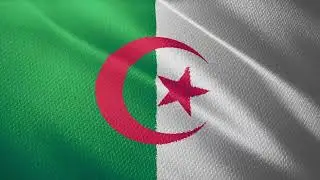 Algeria flag waving animation/2-min loop / free 4k stock footage