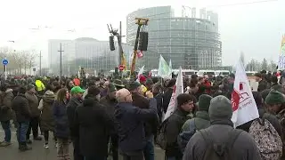 Mercosur: des agriculteurs toujours mobilisés à Strasbourg | AFP Images