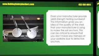 Dependable Soil Safety Anchors - Soil Safety Anchors - Bulldog Safety Anchors 877-561-9911