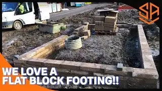 BUILDING  A FLAT BLOCK CORNER ON GARAGE FOUNDATION ..ON SITE
