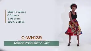 African print skirt with matching headwrap