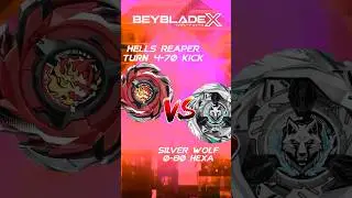 BATTLE: Hells Reaper Turn 4-70 Kick VS Silver Wolf 0-80 Hexa #beyblade #battle #toys #beybladex