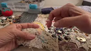 Hand Sewing Cross Stitches | Joining Upcycled Fabric Scraps