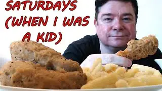 ASMR - Eating Fried Chicken Drumsticks And Fries With Gravy And Rambling [Childhood Stories]