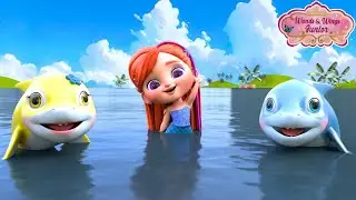 Baby Sharks & Princesses 🦈👑| Shark Family Song + Wheels On The Pink Bus | Wands & Wings Jr.