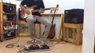 Fender stratocaster red fiesta relic copy 1960 playing Jimi Hendrix fuzz Octavia