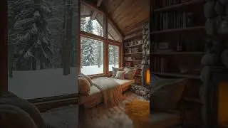 Winter Cabin Rain & SnowSounds | Relaxation and Sleep Ambience. Winter Nature Sounds for Sleep