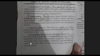 syllabus of recent trends chemistry