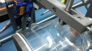 Engraving a VW Jetta on a glass with eggbot and a diamond