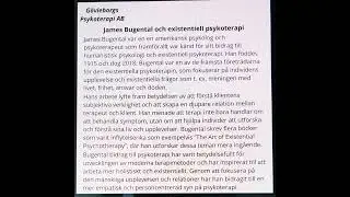 James Bugental och existentiell psykoterapi