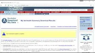 MyHealthVet - How to view your VA medical records using the Blue Button feature