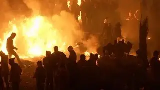 Broomsticks burn in Spanish festival