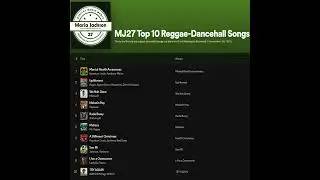 MJ27 Топ-10 регги и дэнсхолл песен на Spotify на этой неделе