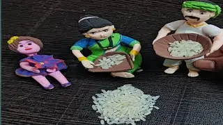 How to Make  Miniature Village Lifestyle Model with Clay | Mini Village Couples with clay