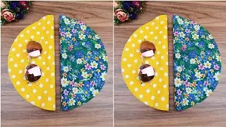 How to sew a glasses case in the easiest way with 2 circular pieces of fabric?