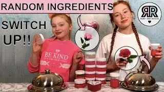 ADDING MYSTERY RANDOM INGREDIENTS INTO SLIME SWITCH UP CHALLENGE | VALENTINES ED | RUBY AND RAYLEE