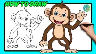 How to Draw CUTE MONKEY Character ! 🐒💖 | Step-by-Step Tutorial