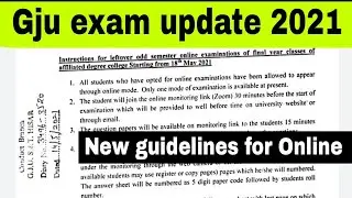 GJU Exam Update 2021ll Exam  new guidelines ll online exam GJU Exam 2021
