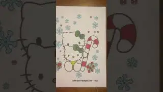 Hello Kitty and Friends Christmas Coloring Page #hellokitty #coloringforallages #coloringactivity