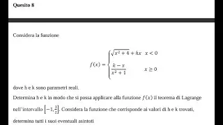 ✅ Parametri e Teorema di Lagrange Esercizio con Asintoti &ndash; Sfida da Seconda Prova di Maturit&agrave;!