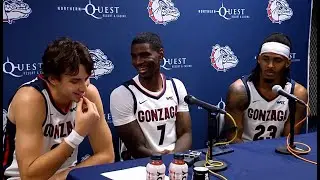 Gonzaga Postgame: Tyon Grant-Foster, Braden Huff & Adam Miller Talk to Media After Final Exhibition