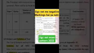 kya ugc net exam me negative Markings hai ya nahi|ugc net exam pattern 2025 #shortsfeed#shorts#short