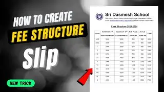 How to create Fee Structure Slip in ms word | FV Tutorial