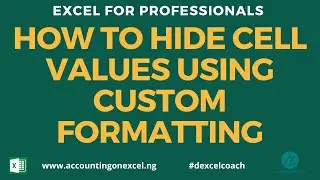 👉HOW TO HIDE CELL VALUES IN EXCEL USING CUSTOM NUMBER FORMATTING