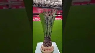 Europa League trophy and winners medal at San Mames, Bilbao, ready for the final #uel