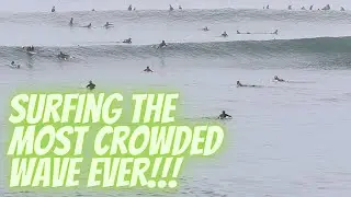 Surfing the MOST Crowded Point Break in Southern California! SOLID Winter WNW Swell!!!