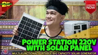 POWER STATION 220V WITH SOLAR PANEL, MULTI-FUNCTIONAL PORTABLE BIG CAPACITY SOLAR GENERATOR #solar