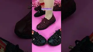 Lace on Beautiful ladies flat shoes new design