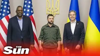 US Blinken & Austin visit Zelensky in Ukraine & announce new military aid
