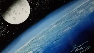 Earth and Moon 2 SPRAY PAINT ART TUTORIAL