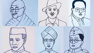 India Freedom fighters drawing from dots easy // Independence day drawing // Republic day drawing