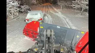 Volvo l60h Plowing snow with Siljum Xline 5000 multi U-plow PART 7
